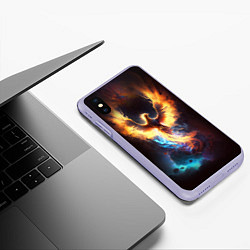 Чехол iPhone XS Max матовый Дикий Феникс, цвет: 3D-светло-сиреневый — фото 2