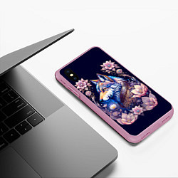 Чехол iPhone XS Max матовый Мистическая волчица, цвет: 3D-розовый — фото 2