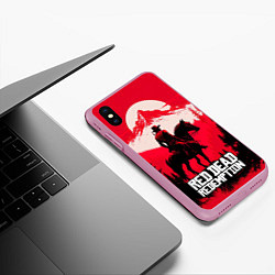 Чехол iPhone XS Max матовый Red Dead Redemption, mountain, цвет: 3D-розовый — фото 2