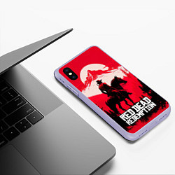 Чехол iPhone XS Max матовый Red Dead Redemption, mountain, цвет: 3D-светло-сиреневый — фото 2