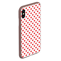 Чехол iPhone XS Max матовый Сердечки - паттерн, цвет: 3D-коричневый — фото 2