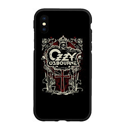 Чехол iPhone XS Max матовый Ozzy Osbourne logo, цвет: 3D-черный