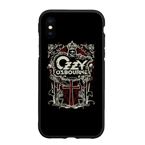 Чехол iPhone XS Max матовый Ozzy Osbourne logo / 3D-Черный – фото 1