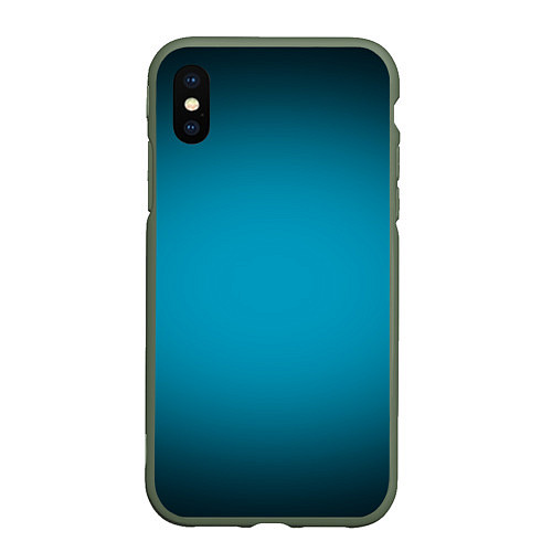 Чехол iPhone XS Max матовый Изумрудный градиент / 3D-Темно-зеленый – фото 1