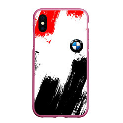 Чехол iPhone XS Max матовый BMW art, цвет: 3D-малиновый