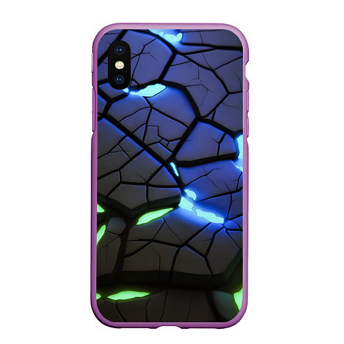 Чехол iPhone XS Max матовый Светящаяся лава / 3D-Фиолетовый – фото 1
