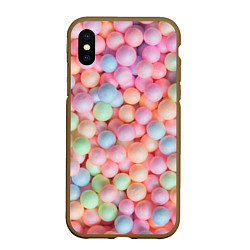 Чехол iPhone XS Max матовый Разноцветные шарики, цвет: 3D-коричневый