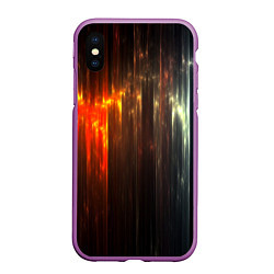 Чехол iPhone XS Max матовый Космос сияние, цвет: 3D-фиолетовый