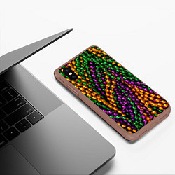 Чехол iPhone XS Max матовый Разноцветные буссы, цвет: 3D-коричневый — фото 2