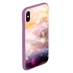 Чехол iPhone XS Max матовый Аморфное абстрактное космическое красочное небо, цвет: 3D-фиолетовый — фото 2