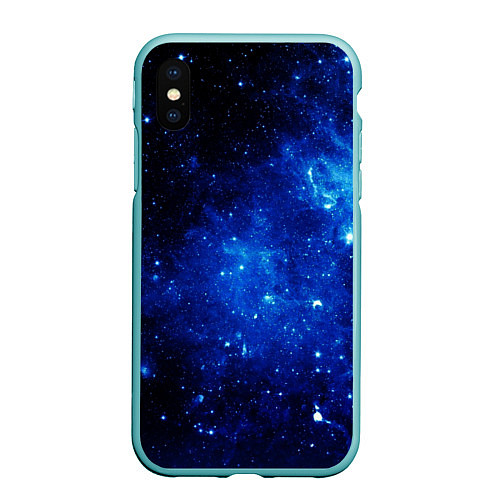 Чехол iPhone XS Max матовый Сияние космоса / 3D-Мятный – фото 1