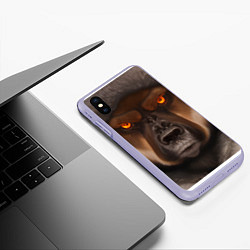 Чехол iPhone XS Max матовый Тещин медведь, цвет: 3D-светло-сиреневый — фото 2