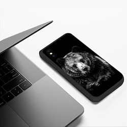 Чехол iPhone XS Max матовый Медведь тотем славян, цвет: 3D-черный — фото 2