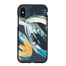 Чехол iPhone XS Max матовый Spiral, цвет: 3D-черный