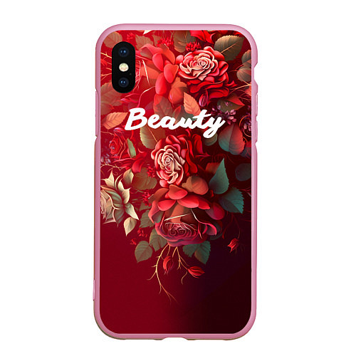 Чехол iPhone XS Max матовый Beauty Красота розы / 3D-Розовый – фото 1