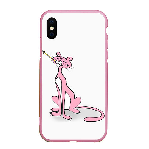 Чехол iPhone XS Max матовый Шикарная пантера / 3D-Розовый – фото 1