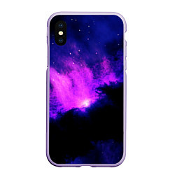 Чехол iPhone XS Max матовый Неоновый туманный космос, цвет: 3D-светло-сиреневый