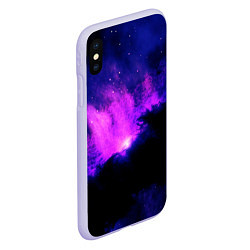 Чехол iPhone XS Max матовый Неоновый туманный космос, цвет: 3D-светло-сиреневый — фото 2