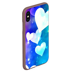 Чехол iPhone XS Max матовый Dreamy Hearts Multicolor, цвет: 3D-коричневый — фото 2