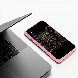 Чехол iPhone XS Max матовый Древний череп с сигилами, цвет: 3D-баблгам — фото 2