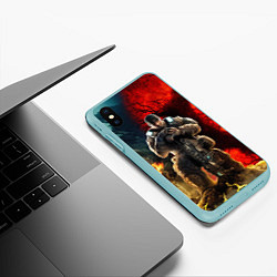 Чехол iPhone XS Max матовый Gears of War Маркус Феникс, цвет: 3D-мятный — фото 2