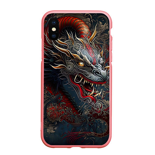 Чехол iPhone XS Max матовый Дракон Irezumi / 3D-Баблгам – фото 1