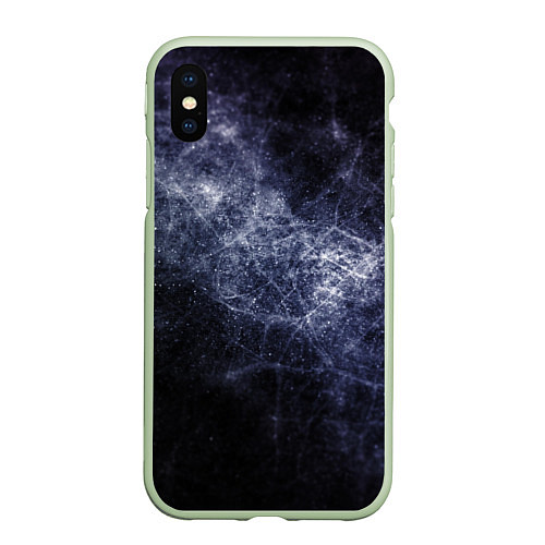 Чехол iPhone XS Max матовый Замерзающая галактика / 3D-Салатовый – фото 1