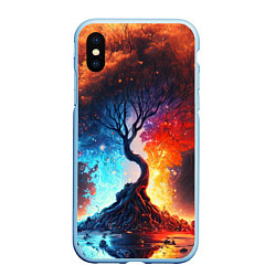 Чехол iPhone XS Max матовый Волшебное дерево желаний, цвет: 3D-голубой