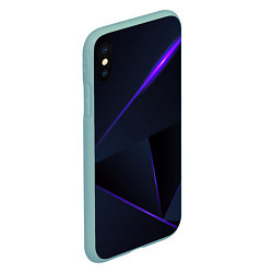 Чехол iPhone XS Max матовый Geometry stripes neon stiil, цвет: 3D-мятный — фото 2