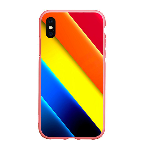 Чехол iPhone XS Max матовый Радужные полосы текстура / 3D-Баблгам – фото 1