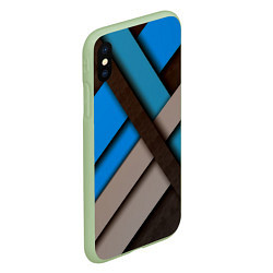 Чехол iPhone XS Max матовый Геометрия линии спорт, цвет: 3D-салатовый — фото 2