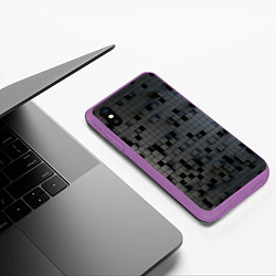 Чехол iPhone XS Max матовый Digital pixel black, цвет: 3D-фиолетовый — фото 2
