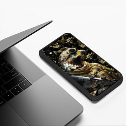 Чехол iPhone XS Max матовый Орел боец спецназа, цвет: 3D-черный — фото 2