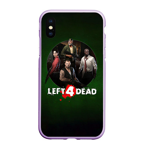 Чехол iPhone XS Max матовый Left 4 dead команда / 3D-Сиреневый – фото 1