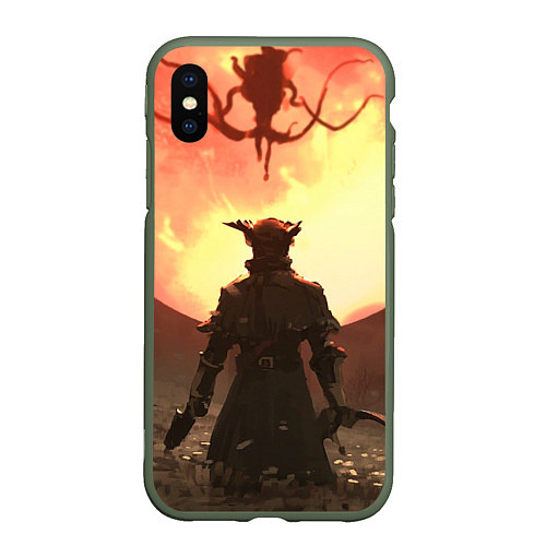 Чехол iPhone XS Max матовый Охотник против сущности / 3D-Темно-зеленый – фото 1