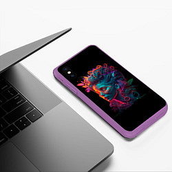 Чехол iPhone XS Max матовый The Neon Queen, цвет: 3D-фиолетовый — фото 2