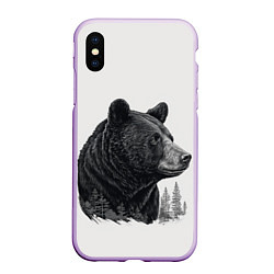 Чехол iPhone XS Max матовый Нарисованный медведь