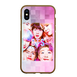 Чехол iPhone XS Max матовый BTS K-pop, цвет: 3D-коричневый