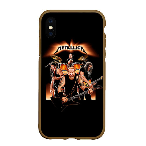 Чехол iPhone XS Max матовый Metallica - метал-группа / 3D-Коричневый – фото 1