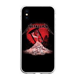 Чехол iPhone XS Max матовый Metallica - время, цвет: 3D-белый