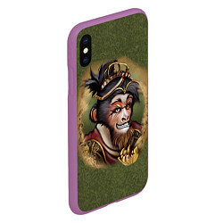 Чехол iPhone XS Max матовый Король обезьян Сунь Укун, цвет: 3D-фиолетовый — фото 2