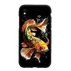 Чехол iPhone XS Max матовый Золотая рыбка моей мечты, цвет: 3D-черный