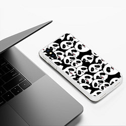 Чехол iPhone XS Max матовый Весёлые панды, цвет: 3D-белый — фото 2