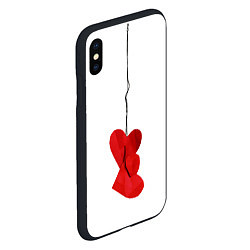 Чехол iPhone XS Max матовый Сердца валентинки, цвет: 3D-черный — фото 2