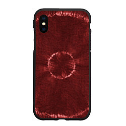 Чехол iPhone XS Max матовый Красный круг тай-дай, цвет: 3D-черный