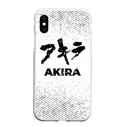 Чехол iPhone XS Max матовый Akira с потертостями на светлом фоне