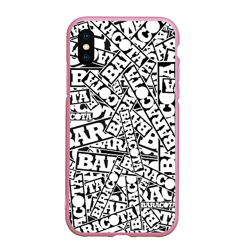 Чехол iPhone XS Max матовый Baracota Stickers / 3D-Розовый – фото 1