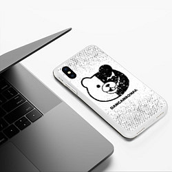 Чехол iPhone XS Max матовый Danganronpa с потертостями на светлом фоне, цвет: 3D-белый — фото 2