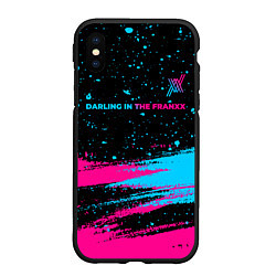 Чехол iPhone XS Max матовый Darling in the FranXX - neon gradient: символ свер