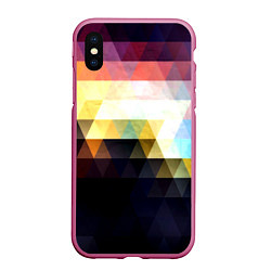 Чехол iPhone XS Max матовый Mosaic abstraction, цвет: 3D-малиновый